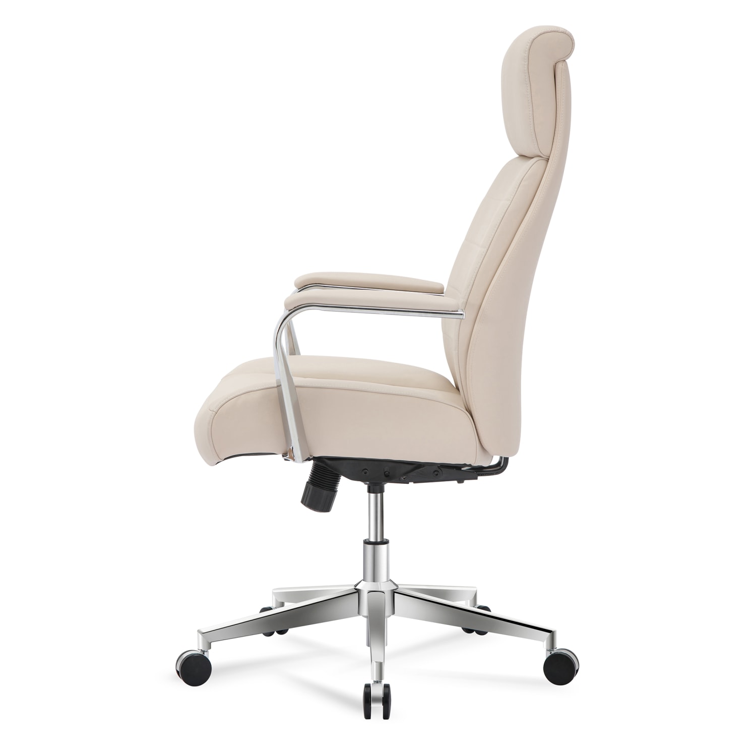 Realspace Modern Comfort Modee Vegan Leather High Back Executive Office Chair SandChrome BIFMA Compliant PopularChairscom