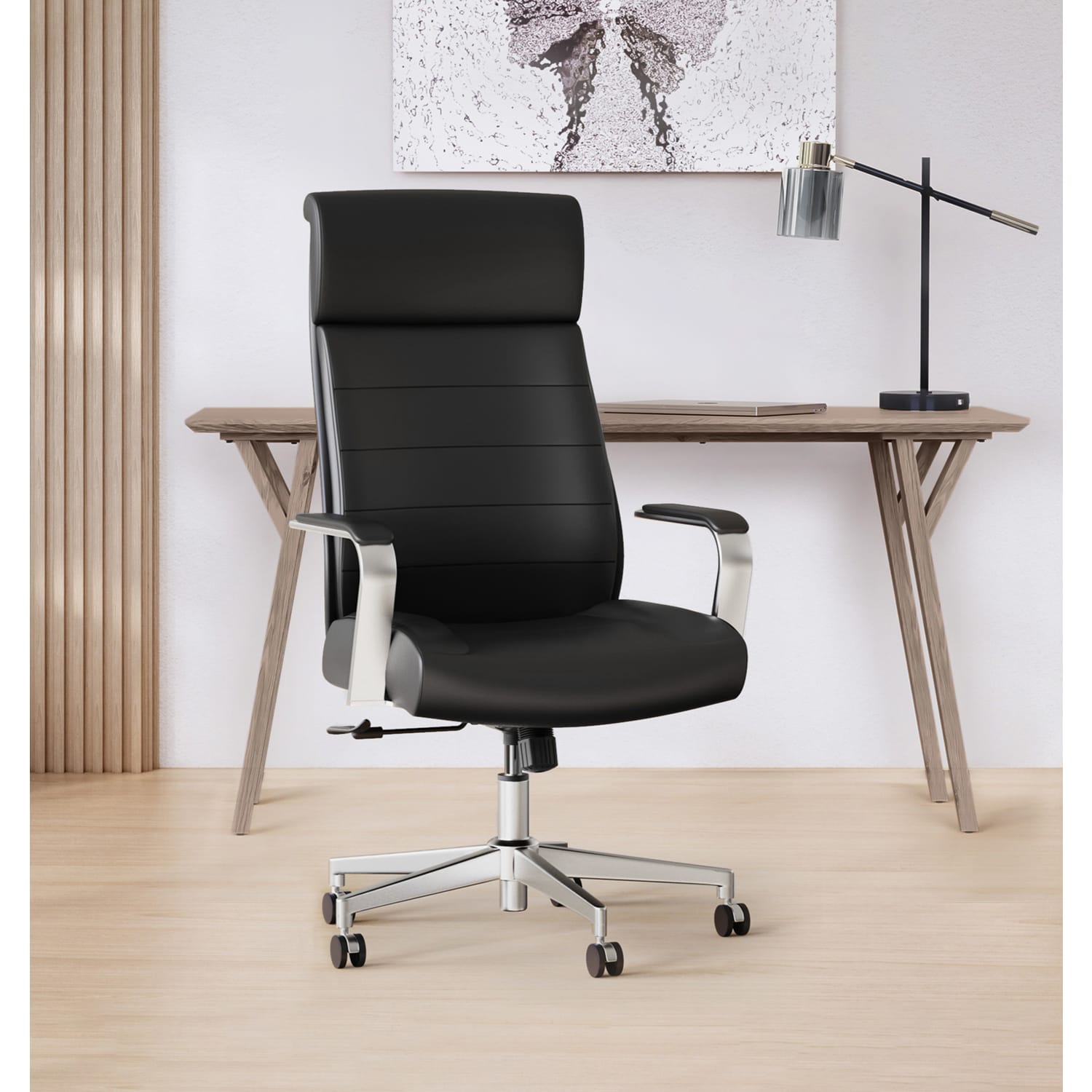 Realspace Modern Comfort Modee Vegan Leather High-Back Executive Office Chair, Black/Chrome, BIFMA Compliant - Image 3