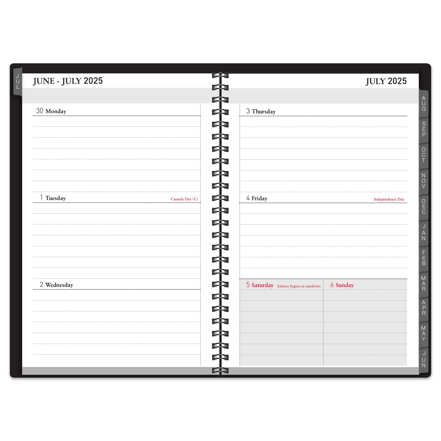 2025-2026 Office Depot Brand 14-Month Weekly/Monthly Academic Planner, 5in x 8in, 30% Recycled, Black, July 2025 To August 2026 - Image 4