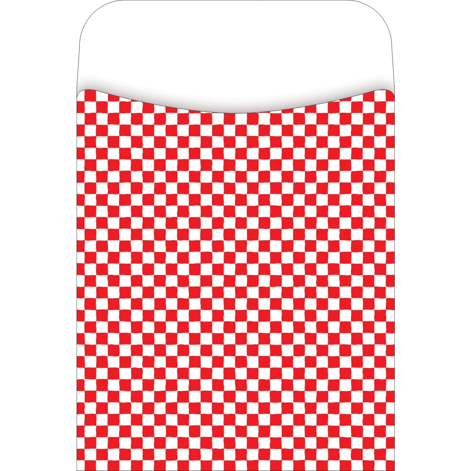 Barker Creek Library Pockets, 3in x 5 ", Check, Red/White, Pack Of 60 Pockets - Image 3