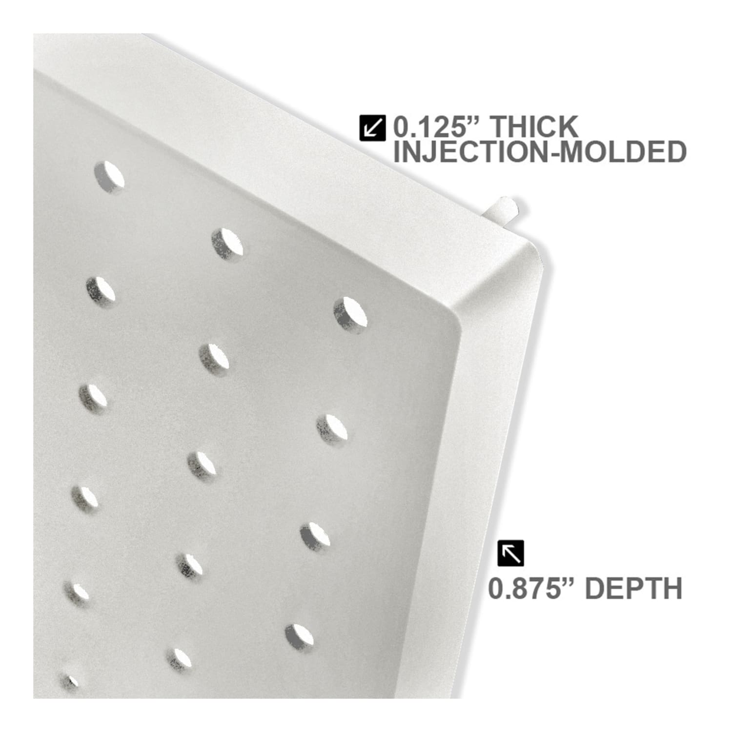 Azar Displays Pegboard Wall Panels, 20-5/8inH x 8inW x 7/8inD, White, Pack Of 2 Panels - Image 3