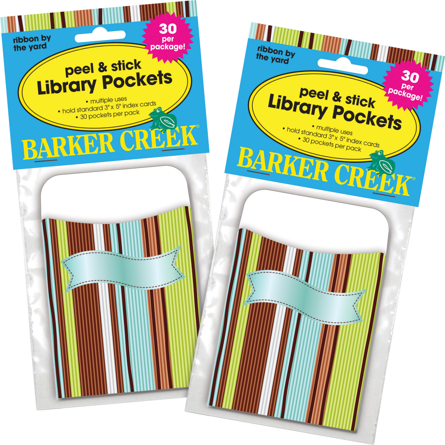 Barker Creek Peel & Stick Library Pockets, 3in x 5in, Ribbon by the Yard, Pack Of 60 Pockets - Image 4