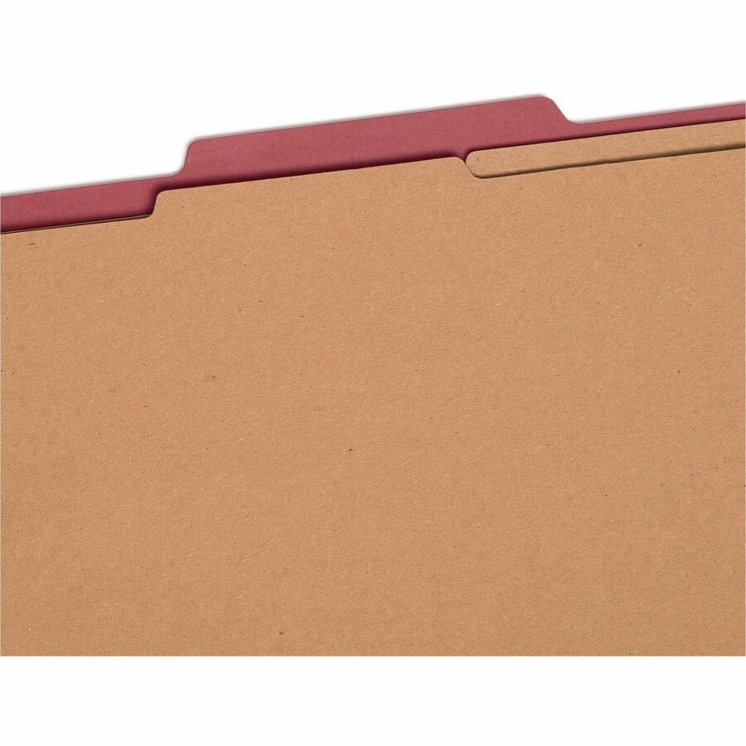 Smead Classification Folders, Top-Tab With SafeSHIELD Coated Fasteners, 2in Expansion, Legal Size, 50% Recycled, Red, Box Of 10 - Image 4