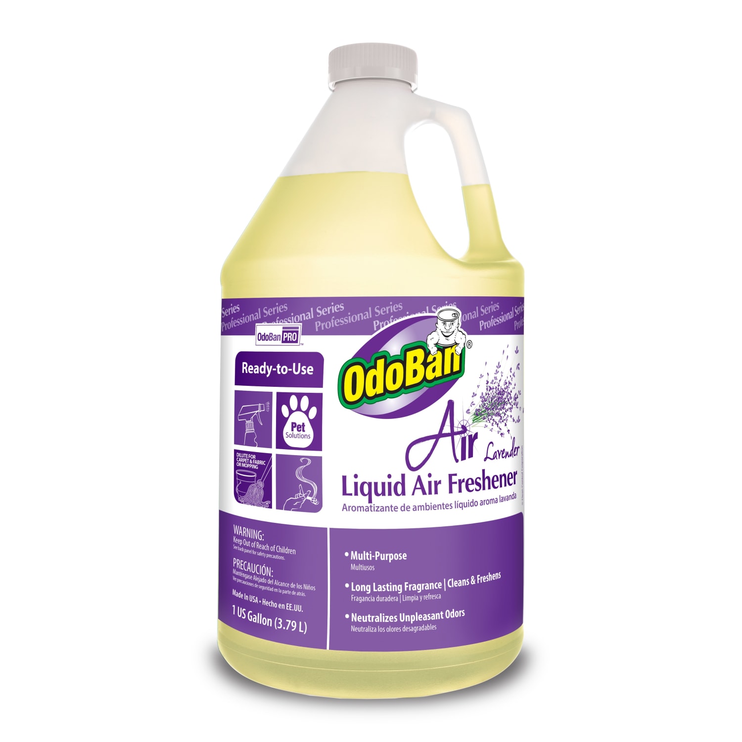 OdoBan Professional Series Ready-to-Use Air Lavender Liquid Air Freshener, Lavender Scent, 1 Gallon