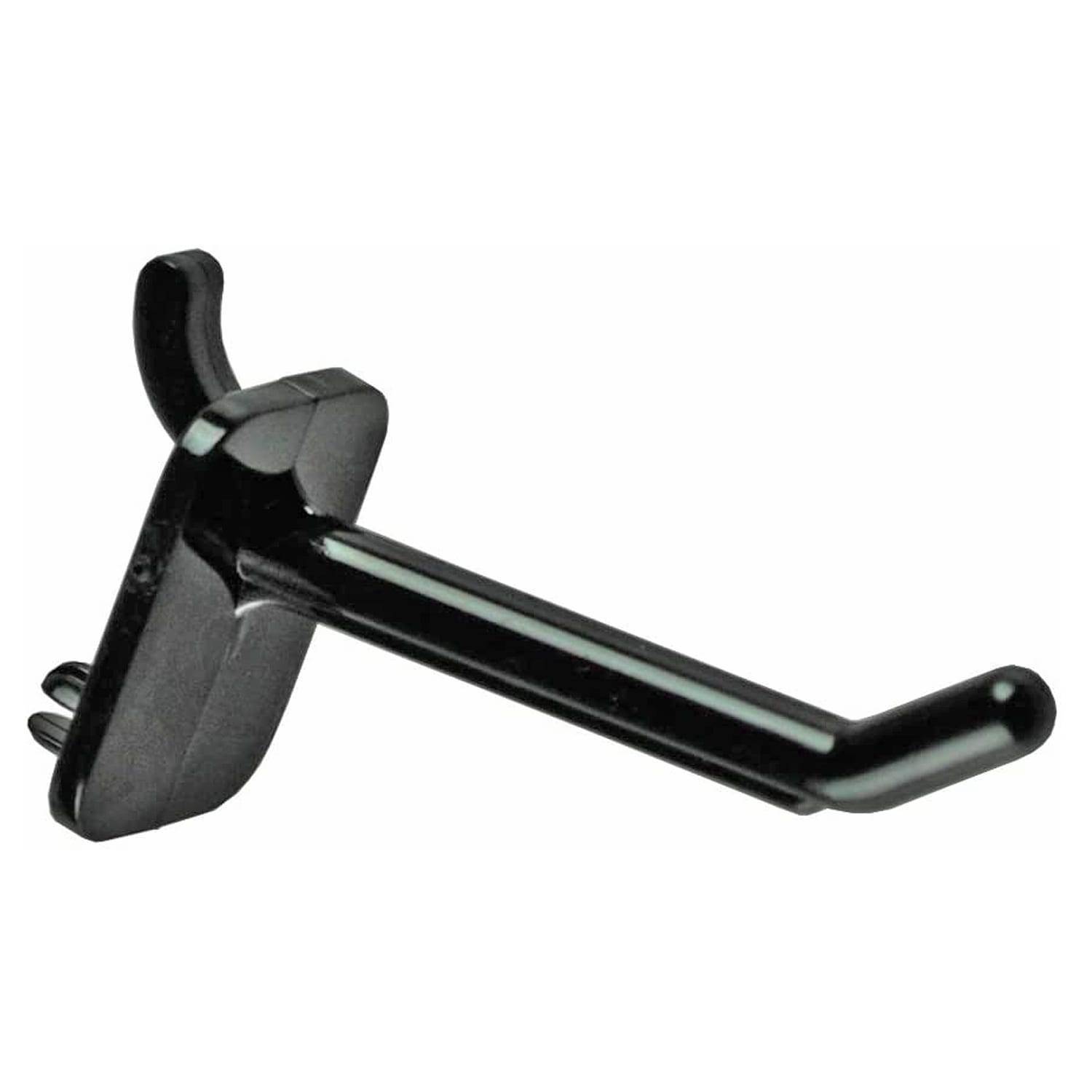 Azar Displays Locking Pegboard Hooks, 2in, Black, Pack Of 50 Hooks