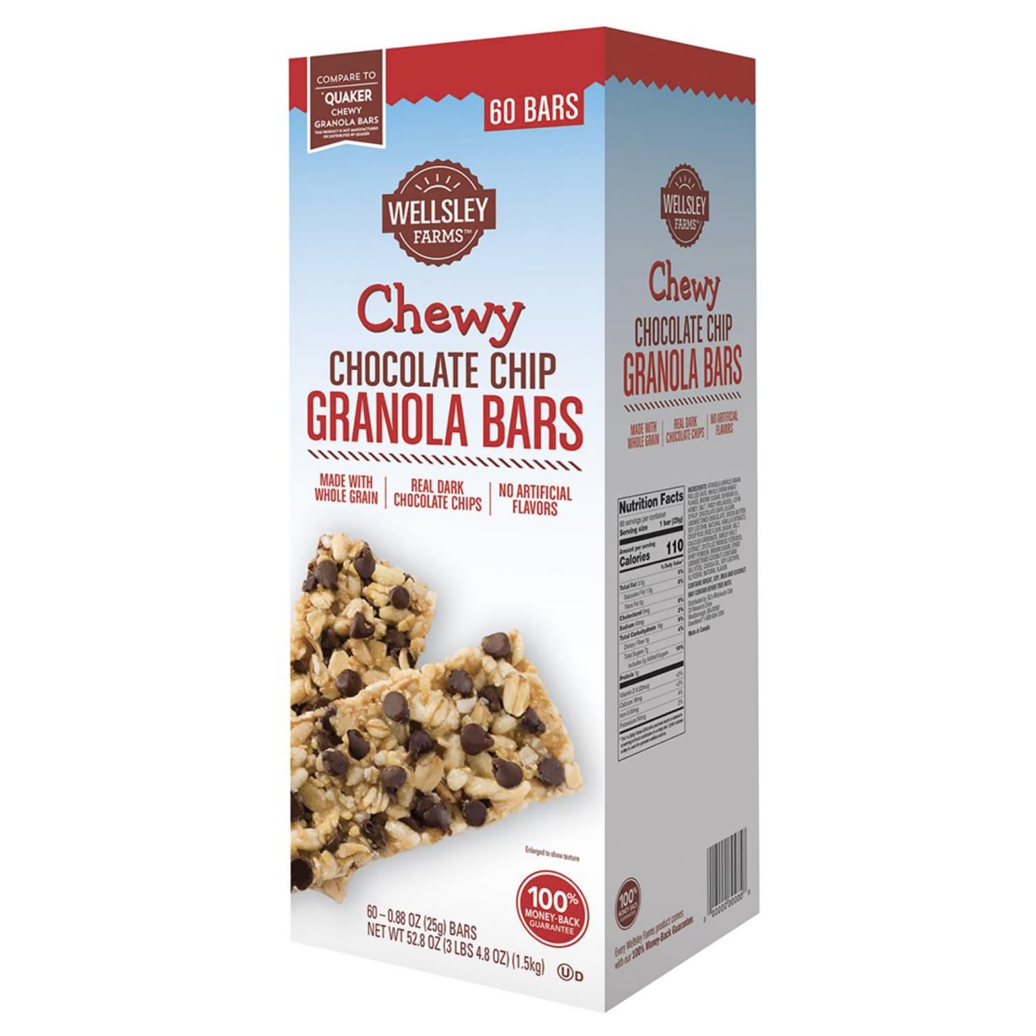 Wellsley Farms Chewy Chocolate Chip Granola Bars, .88 oz, 60 Count - Image 3