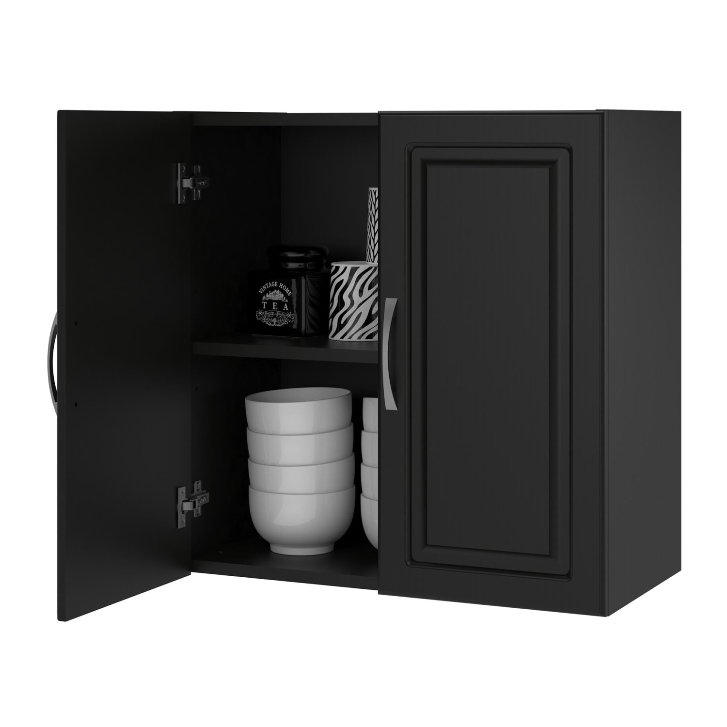 Ameriwood Home Kendall 24in Wall Cabinet, 1 Adjustable Shelf, Black - Image 4