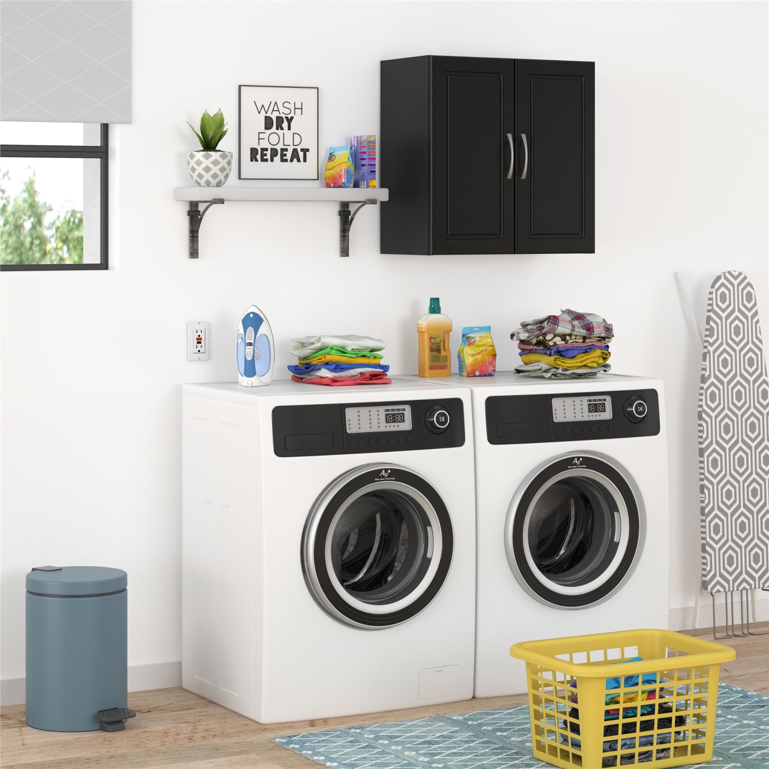 Ameriwood Home Kendall 24in Wall Cabinet, 1 Adjustable Shelf, Black - Image 5