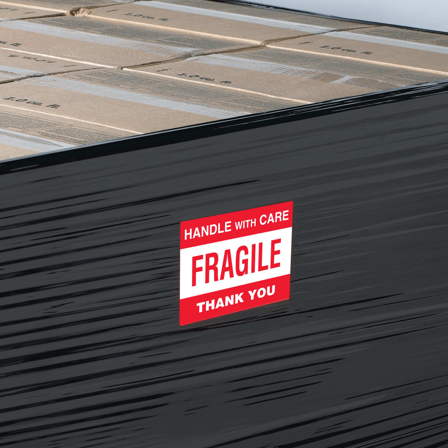 Tape Logic Pallet Protection Labels, DL1637, "Fragile Handle With Care", Rectangle, 8in x 10in, Red/White, Roll Of 250 Labels - Image 3