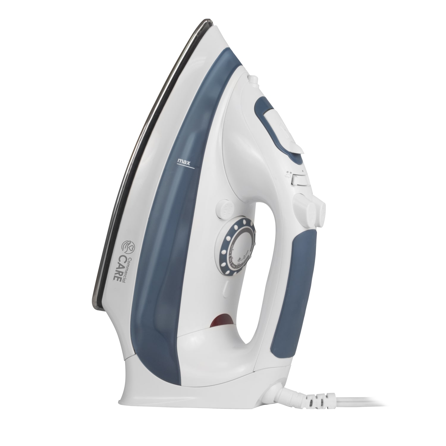 Commercial Care 1200W Steam Iron, 11-1/4inH x 5-1/2inW x 4-11/16inD, Light Blue/White - Image 3