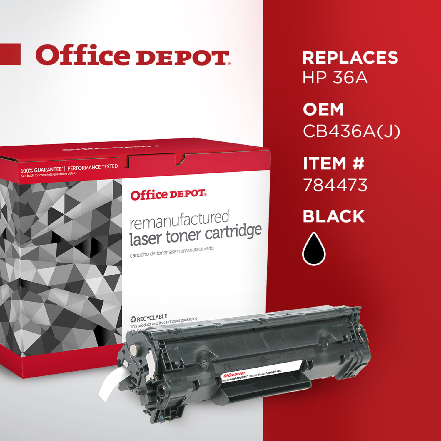 Office Depot Remanufactured Black Extra-High Yield Toner Cartridge Replacement For HP 36A, CB436A, OD36EHY - Image 6