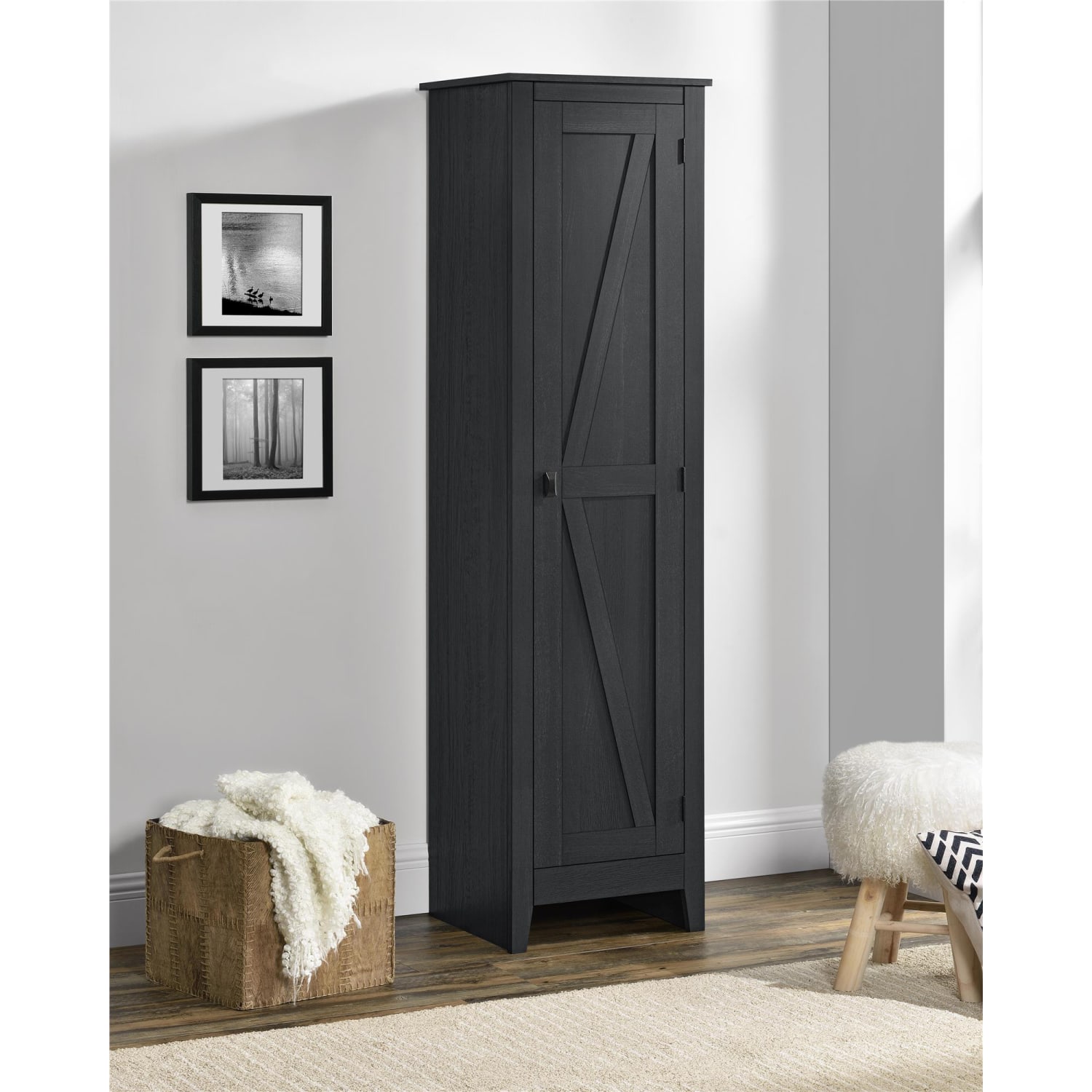 Ameriwood Home Farmington 18in Wide Storage Cabinet, 4 Shelves, Black Oak - Image 5