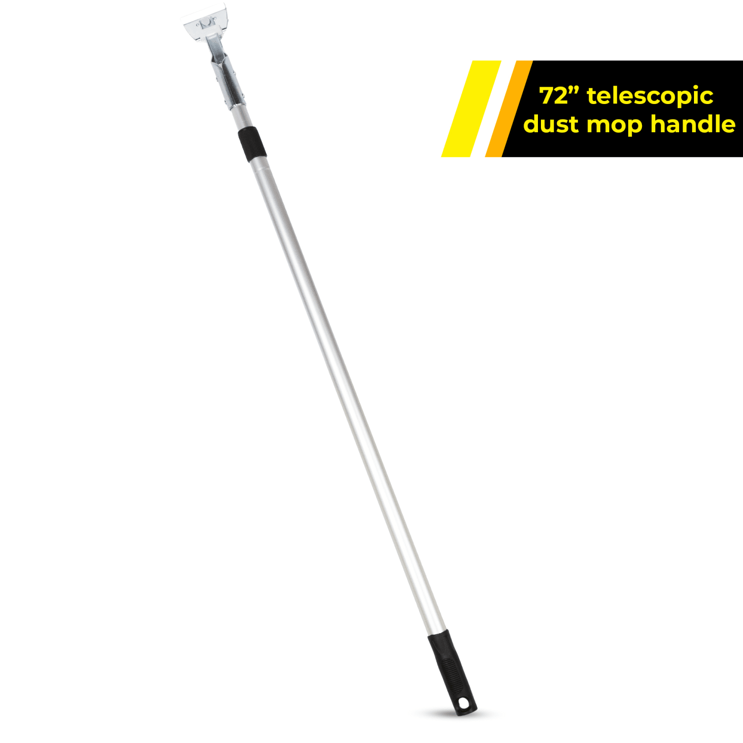 Gritt Commercial Aluminum Telescopic Dust Mop Handle, 72in, Silver - Image 5