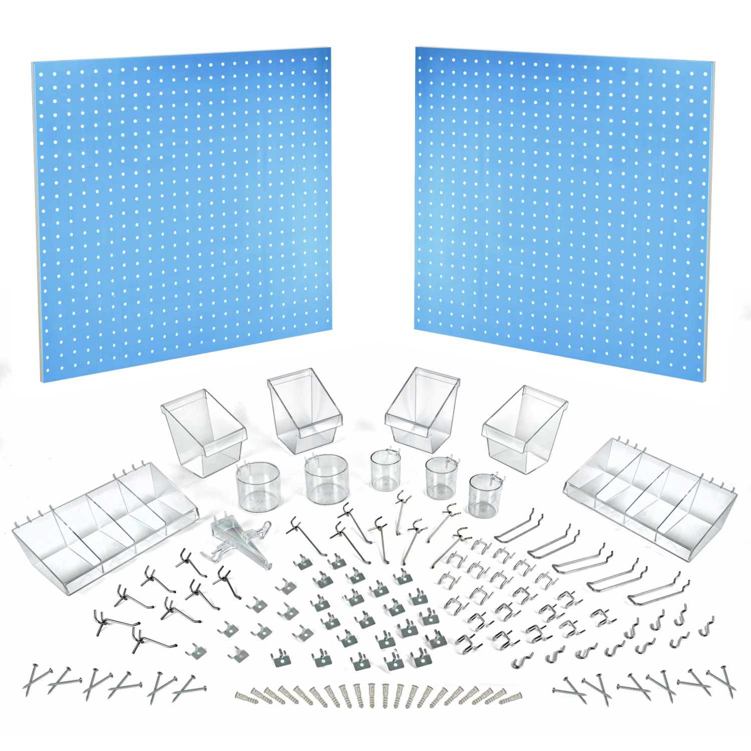 Azar Displays 125-Piece Pegboard Organizer Kit, 24in x 48in, Blue - Image 6