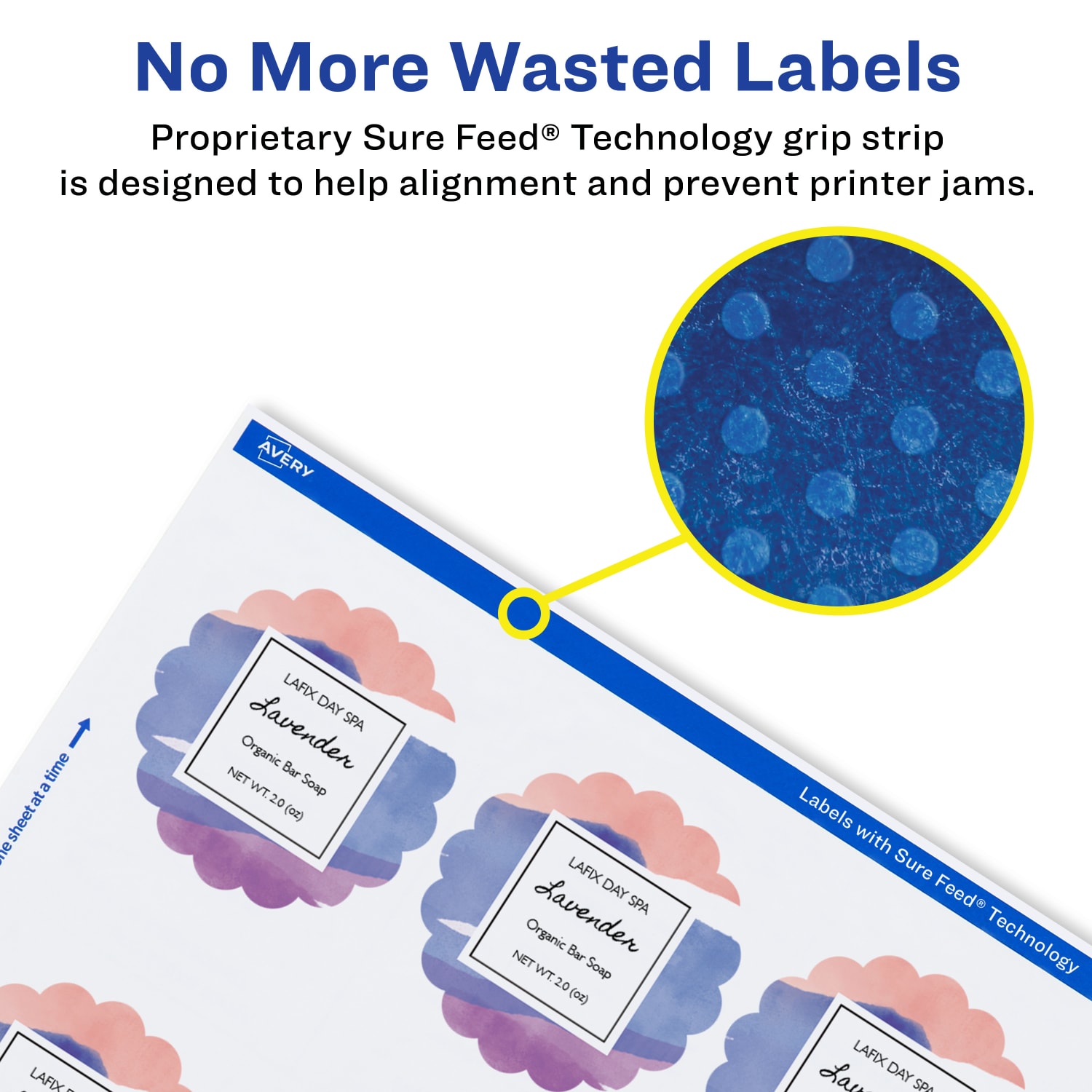 Avery Waterproof Permanent Labels With Sure Feed, 94516-WMF100, Round Scalloped, 2-1/2in Diameter, White, Pack Of 900 - Image 5