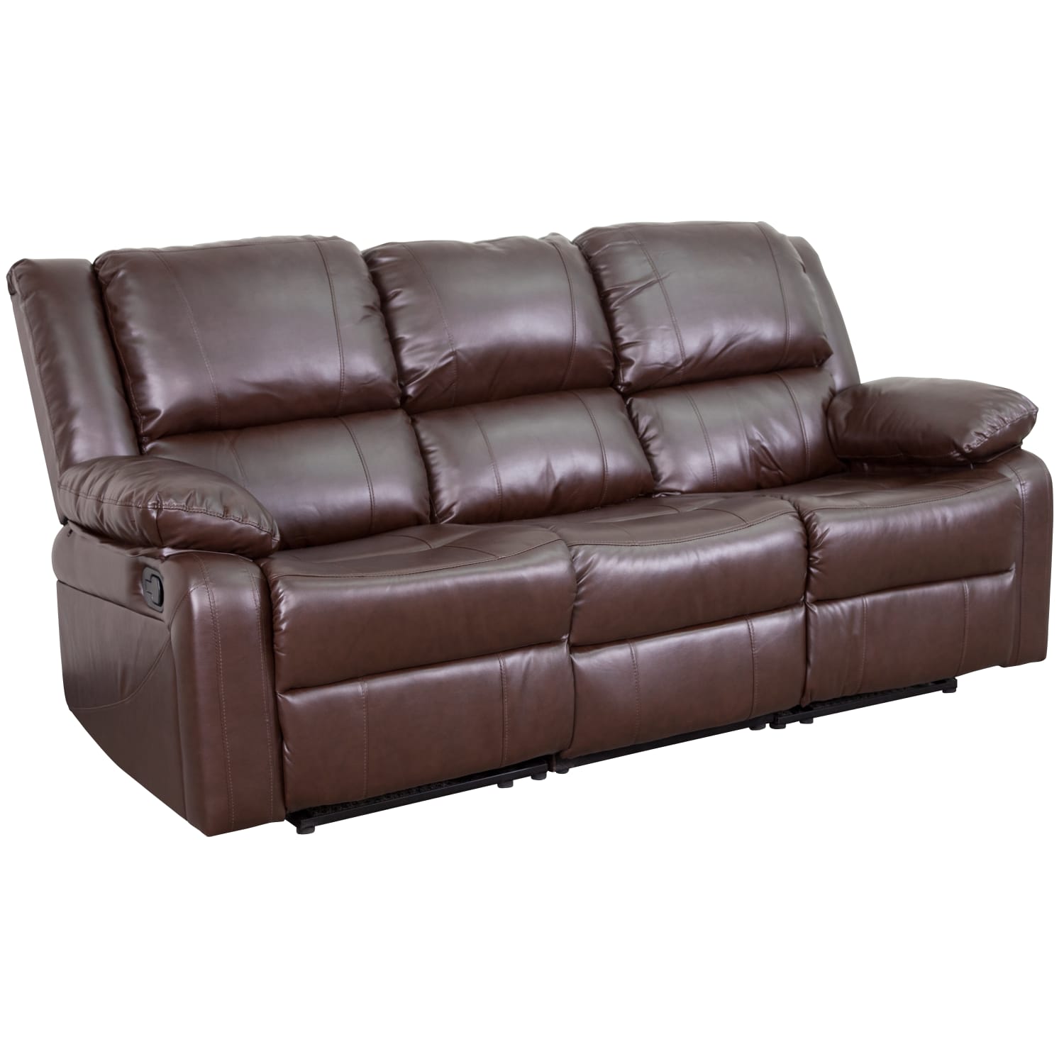 Flash Furniture Harmony Series LeatherSoft Faux Leather Sofa With 2 BuiltIn Recliners Brown PopularChairscom Flash Furniture Harmony Series LeatherSoft Faux Leather Sofa With 2 Built In Recliners Brown PopularChairscom