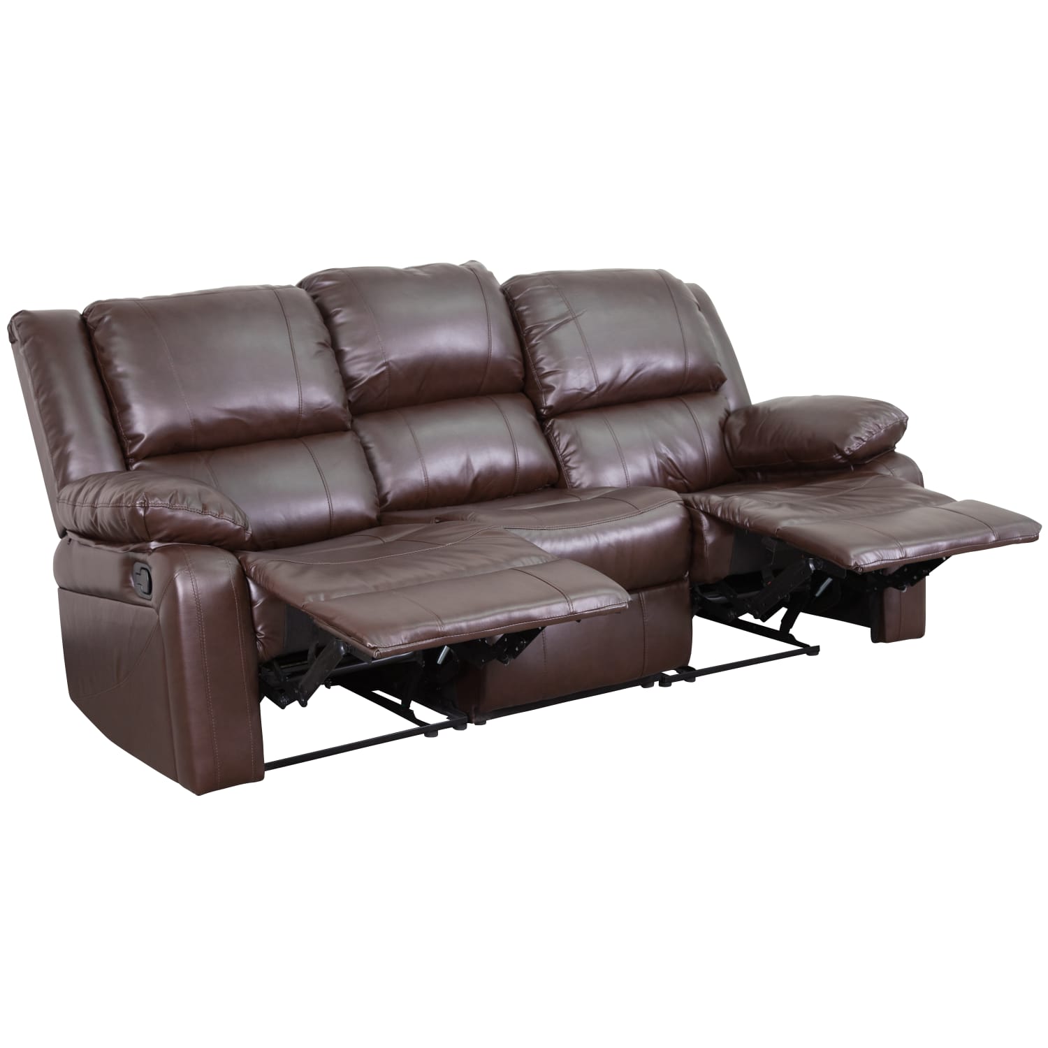 Flash Furniture Harmony Series LeatherSoft Faux Leather Sofa With 2 BuiltIn Recliners Brown PopularChairscom Flash Furniture Harmony Series LeatherSoft Faux Leather Sofa With 2 Built In Recliners Brown PopularChairscom