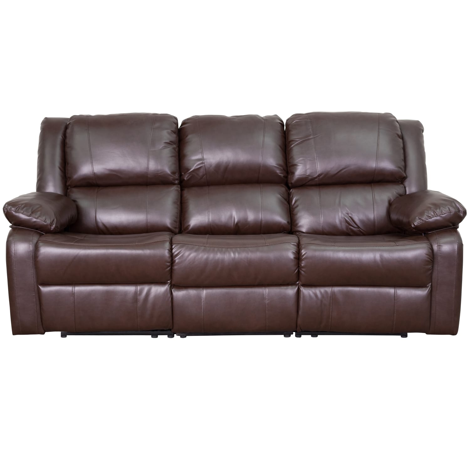 Flash Furniture Harmony Series LeatherSoft Faux Leather Sofa With 2 BuiltIn Recliners Brown PopularChairscom Flash Furniture Harmony Series LeatherSoft Faux Leather Sofa With 2 Built In Recliners Brown PopularChairscom