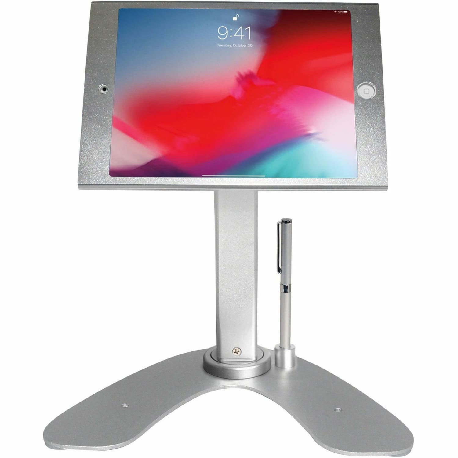 CTA Digital Dual Security Kiosk Stand With Locking Case & Cable Enclosure Anti-Theft For Tablet Aluminum Desktop - Image 3