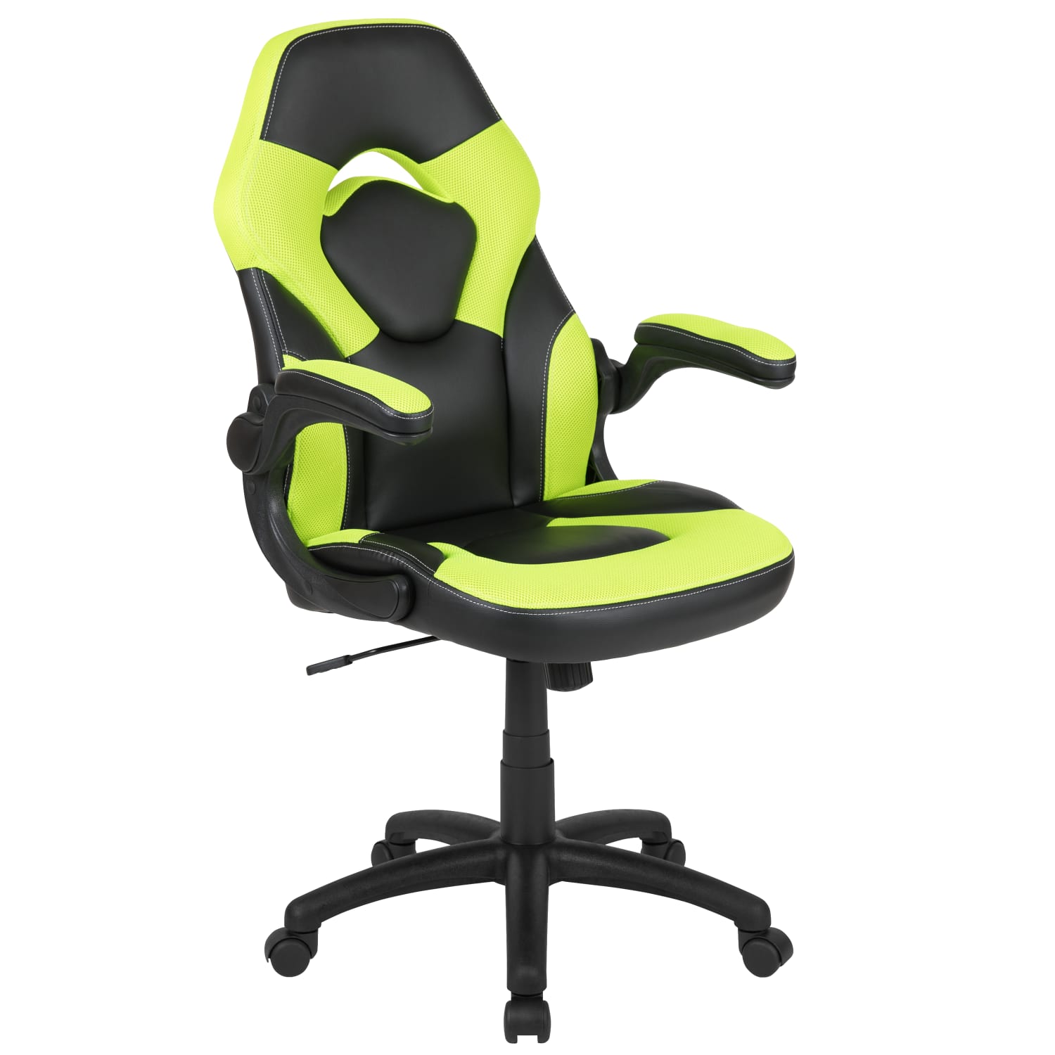 Flash Furniture X10 Ergonomic LeatherSoft Faux Leather High Back Racing Gaming Chair With Flip Up Arms Neon GreenBlack PopularChairscom