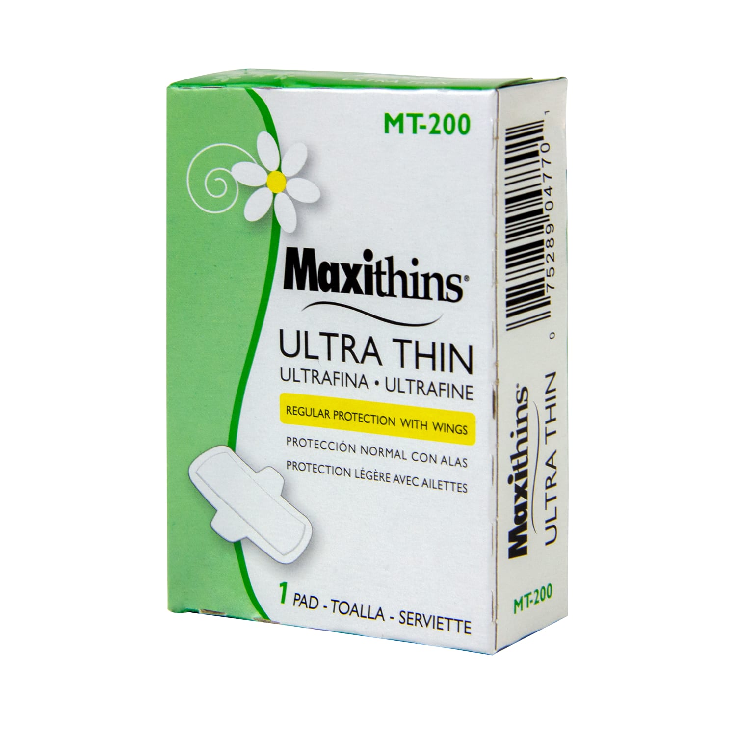 Hospeco Maxithins Ultra Thin Maxi Pads With Wings, Pack Of 200 Pads - Image 3