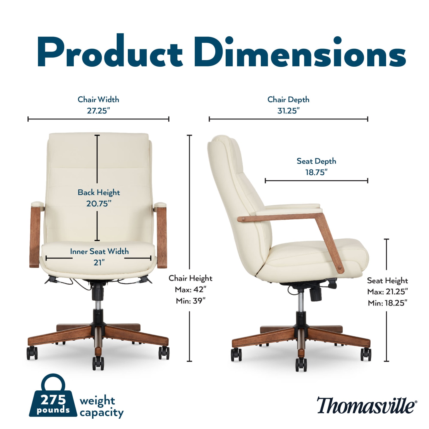Thomasville Fendley Ergonomic Faux Leather MidBack Office Chair Cream PopularChairscom Thomasville Fendley Ergonomic Faux Leather Mid Back Office Chair Cream PopularChairscom