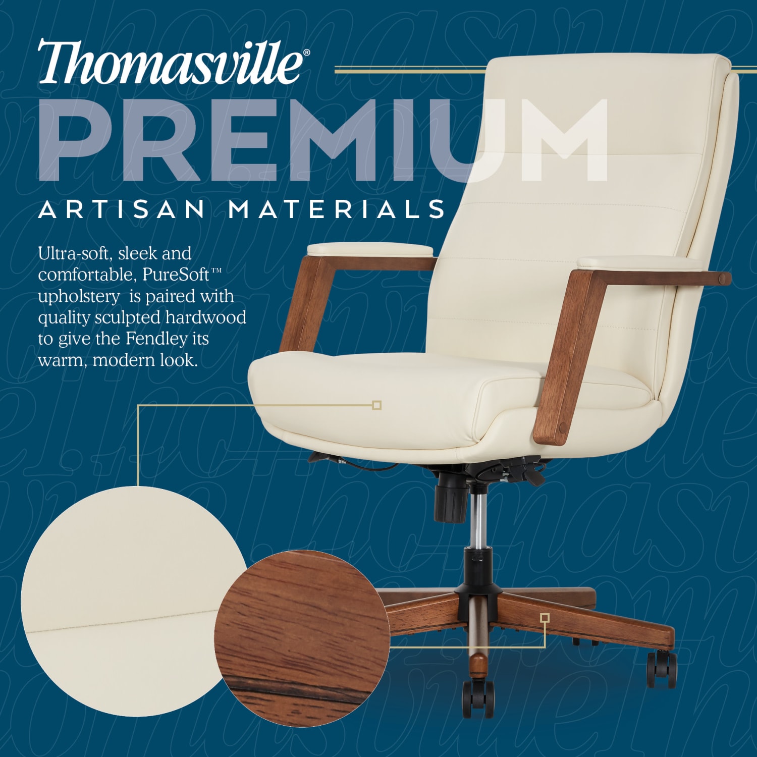 Thomasville Fendley Ergonomic Faux Leather MidBack Office Chair Cream PopularChairscom Thomasville Fendley Ergonomic Faux Leather Mid Back Office Chair Cream PopularChairscom