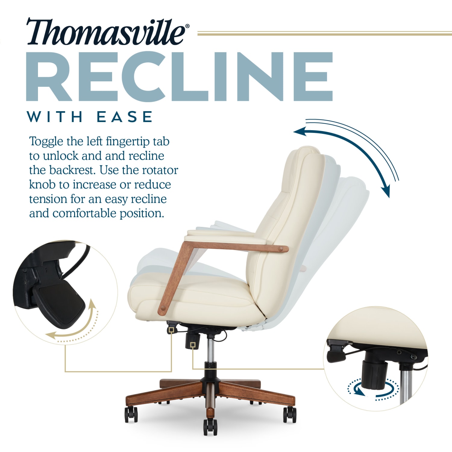 Thomasville Fendley Ergonomic Faux Leather MidBack Office Chair Cream PopularChairscom Thomasville Fendley Ergonomic Faux Leather Mid Back Office Chair Cream PopularChairscom