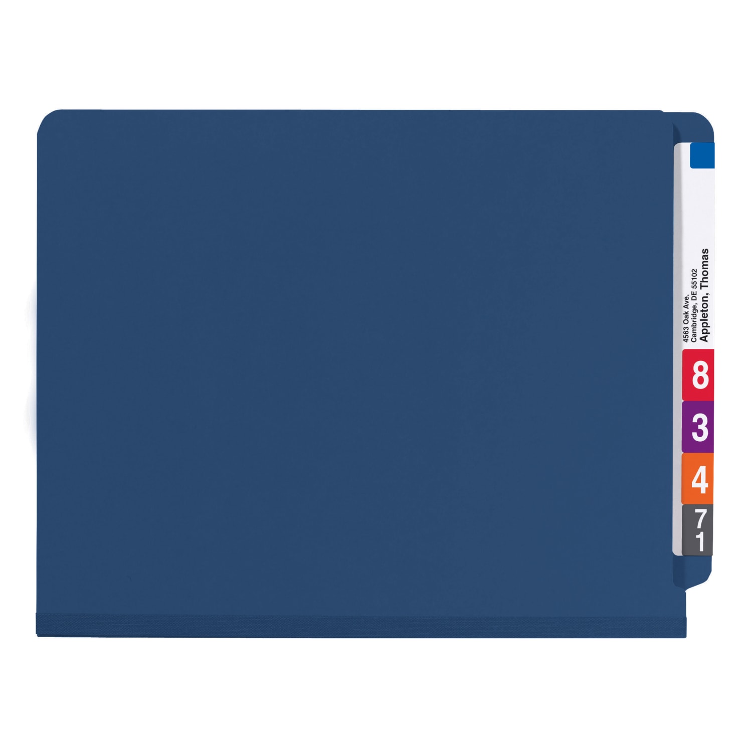 Smead End-Tab Classification Folders, 2in Expansion, 2 Dividers, 8 1/2in x 11in, Letter, Dark Blue, Box of 10 - Image 3