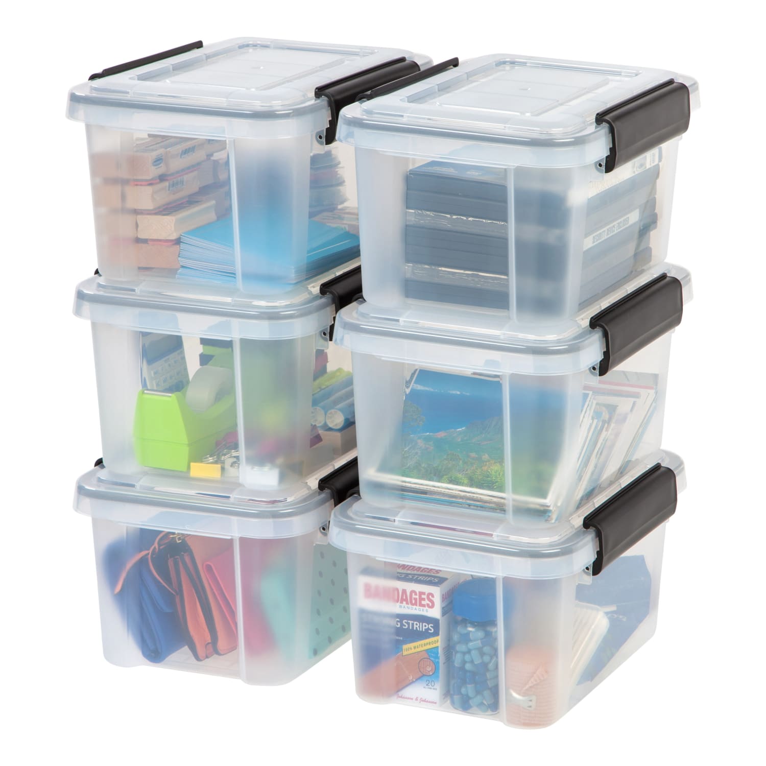 IRIS Weathertight Plastic Storage Container, 6.5 Quarts, 6 1/2in x 8 1/2in x 11 1/2in, Clear - Image 5