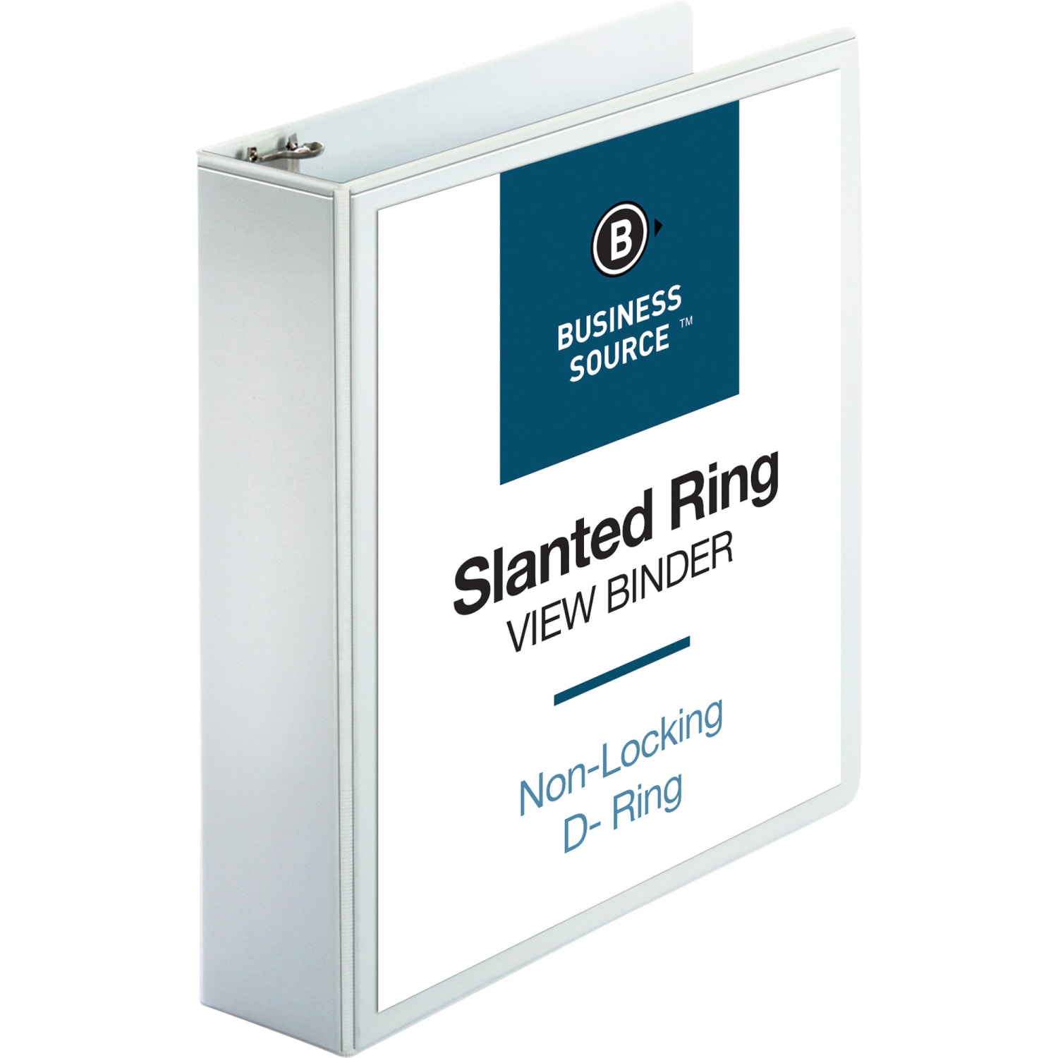 Business Source Basic View 3-Ring Binder, 2in D-Rings, White - Image 6