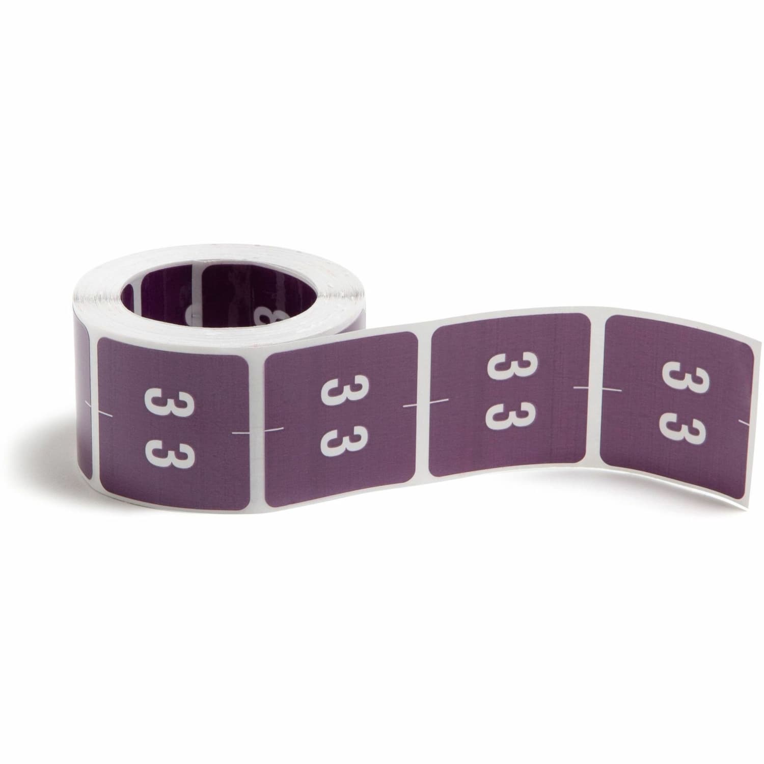 Smead DCC and DCCRN Color-Coded Numeric Labels, SMD67423, "Number", 1 1/2inW x 1 1/2inL, Purple, 250 Per Roll - Image 3