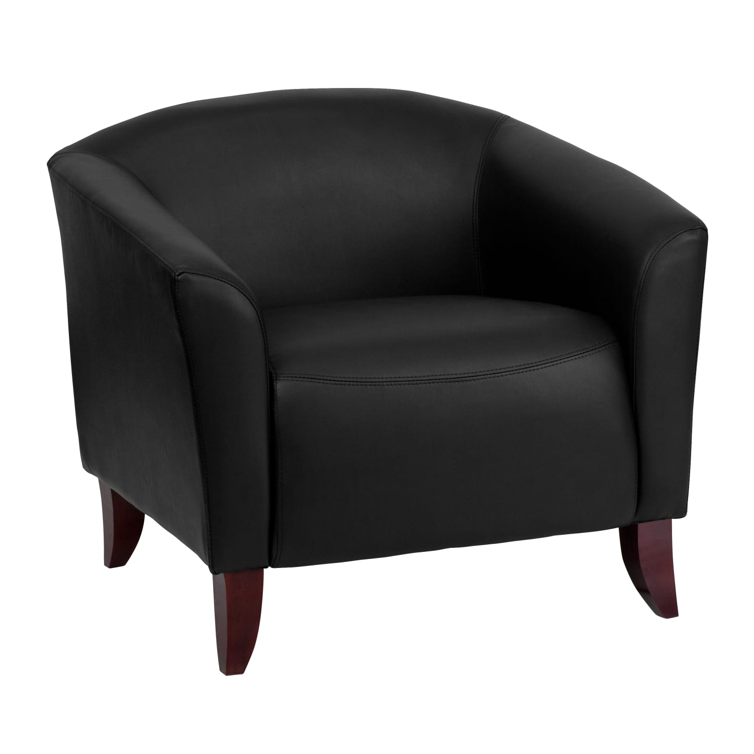 Flash Furniture HERCULES Imperial Series Reception Set With Cherry Wood Feet Black PopularChairscom