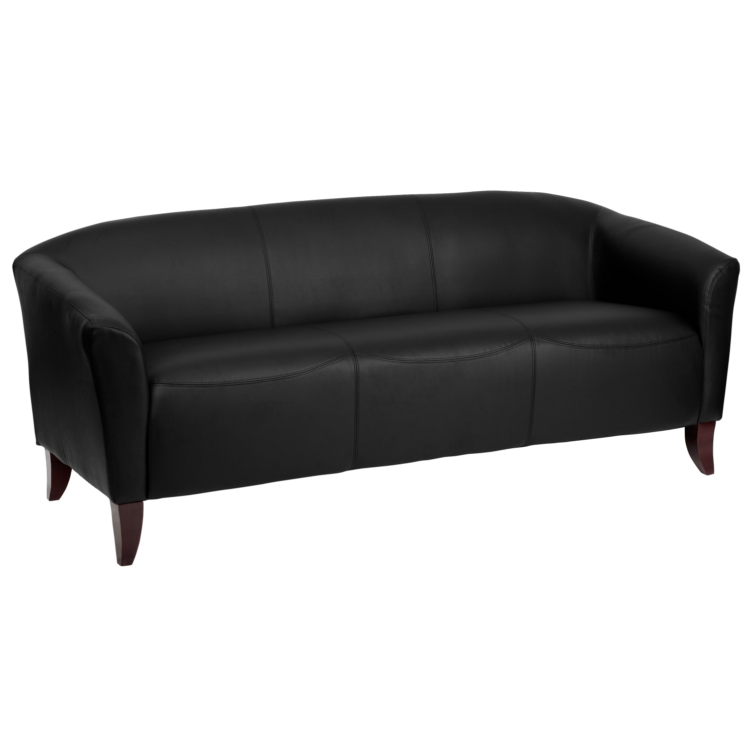 Flash Furniture HERCULES Imperial Series Reception Set With Cherry Wood Feet Black PopularChairscom