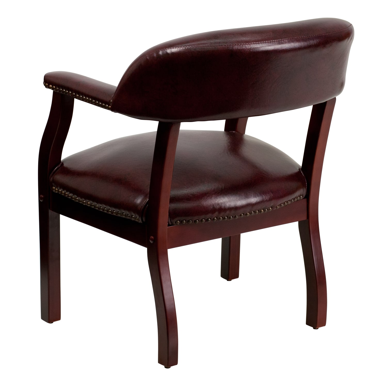 Flash Furniture Vinyl Conference Guest Chair With Accent Nail Trim Oxblood PopularChairscom