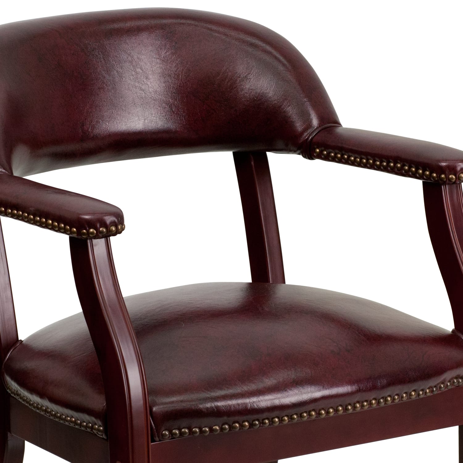Flash Furniture Vinyl Conference Guest Chair With Accent Nail Trim Oxblood PopularChairscom
