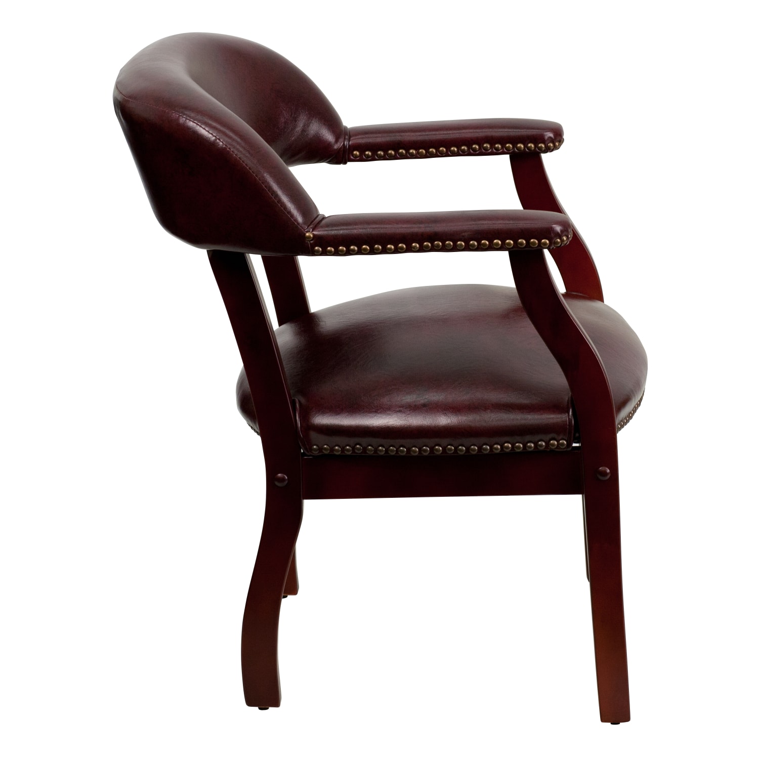 Flash Furniture Vinyl Conference Guest Chair With Accent Nail Trim Oxblood PopularChairscom