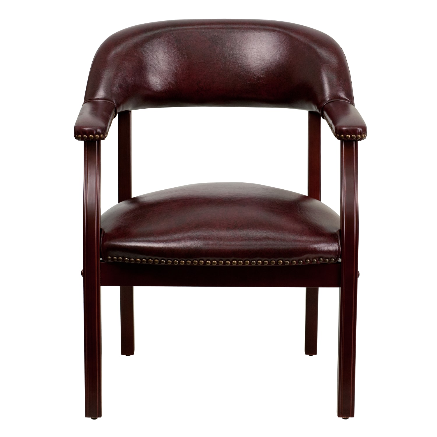 Flash Furniture Vinyl Conference Guest Chair With Accent Nail Trim Oxblood PopularChairscom