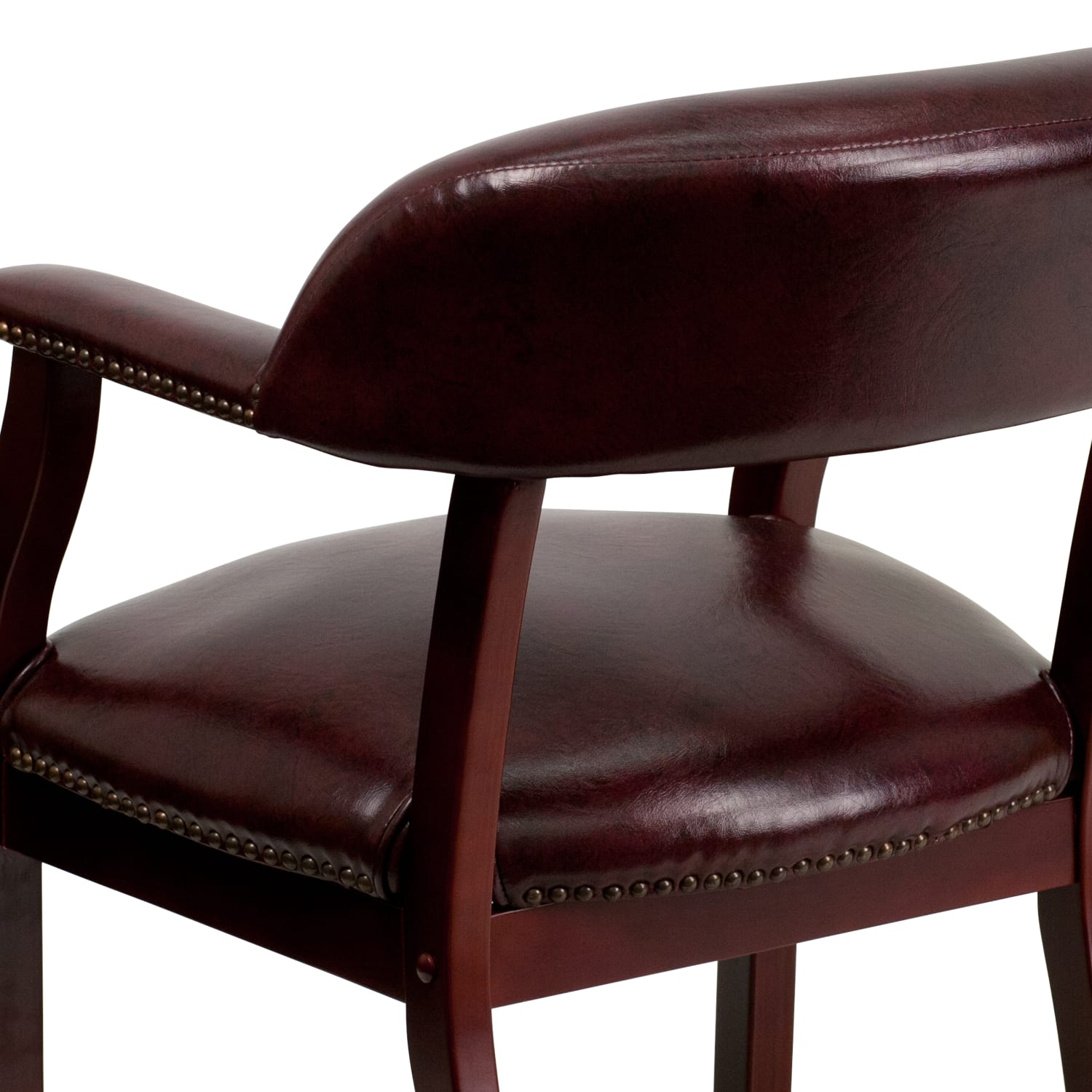 Flash Furniture Vinyl Conference Guest Chair With Accent Nail Trim Oxblood PopularChairscom
