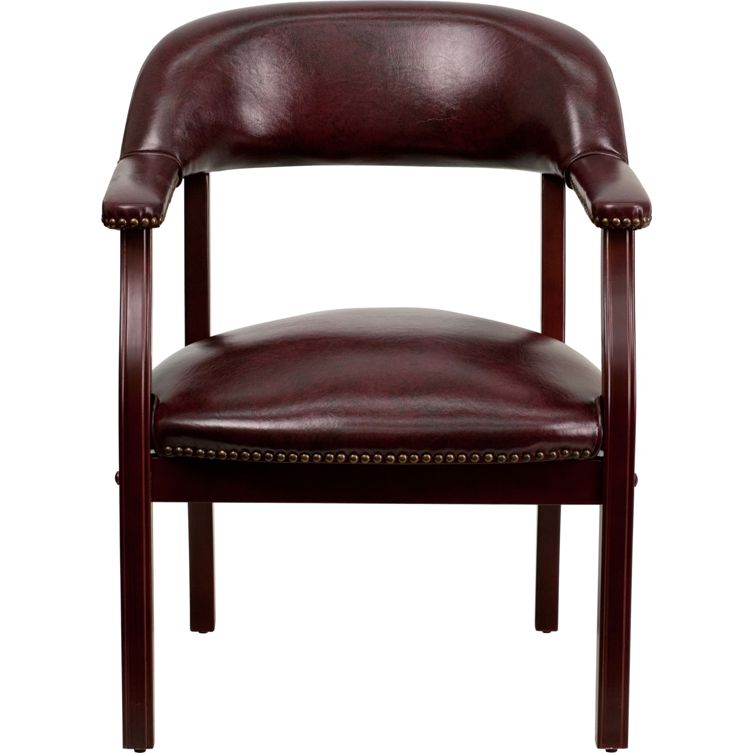 Flash Furniture Vinyl Conference Guest Chair With Accent Nail Trim Oxblood PopularChairscom