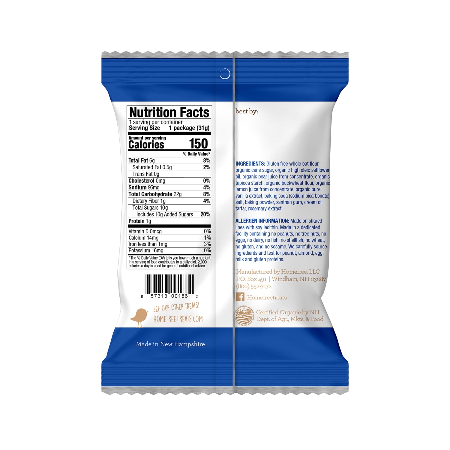Homefree Vanilla Mini Cookies, 1.1 Oz, Case Of 10 Packages - Image 4