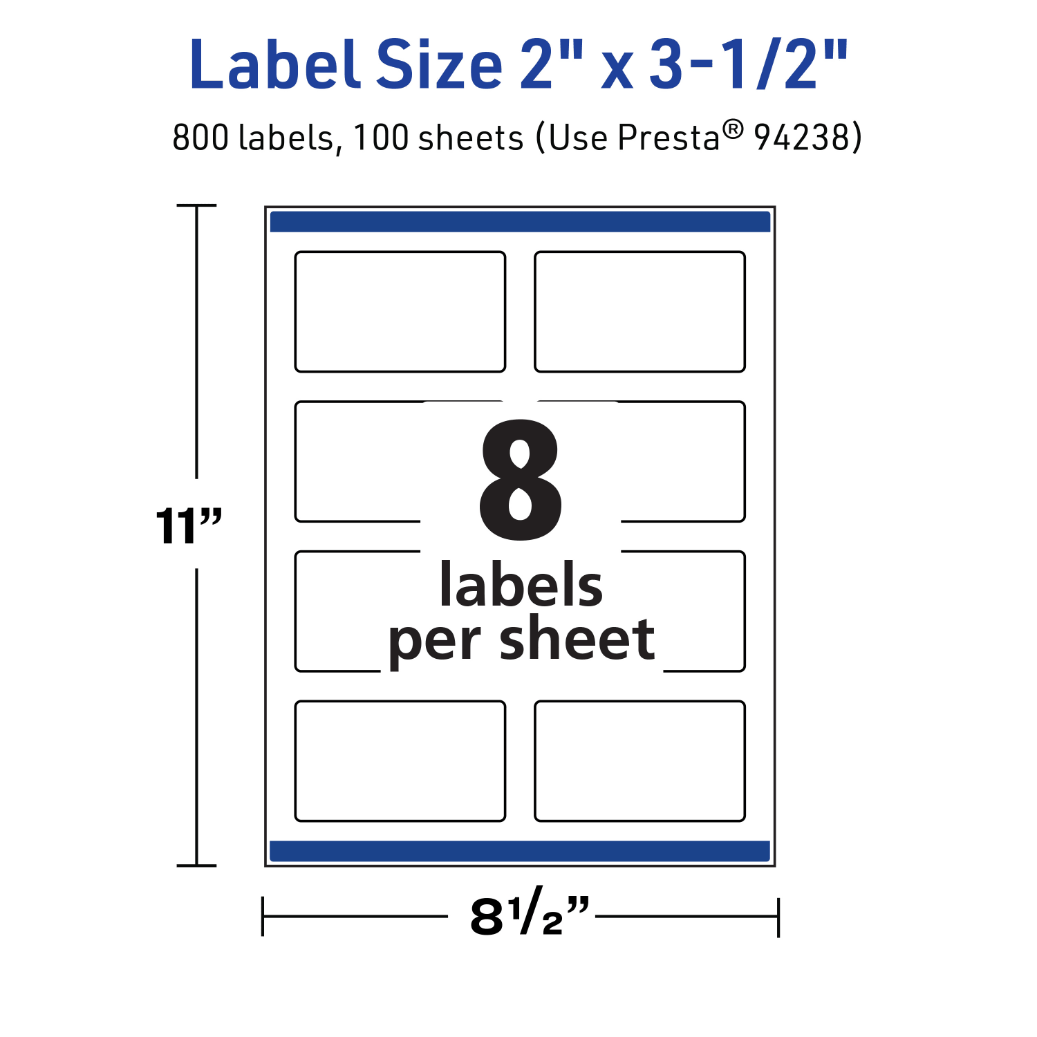 Avery Print-To-The-Edge TrueBlock Labels With Sure Feed, 94238-TWMP100, Rectangle, 2in x 3-1/2in, Matte White, Pack Of 800 - Image 6