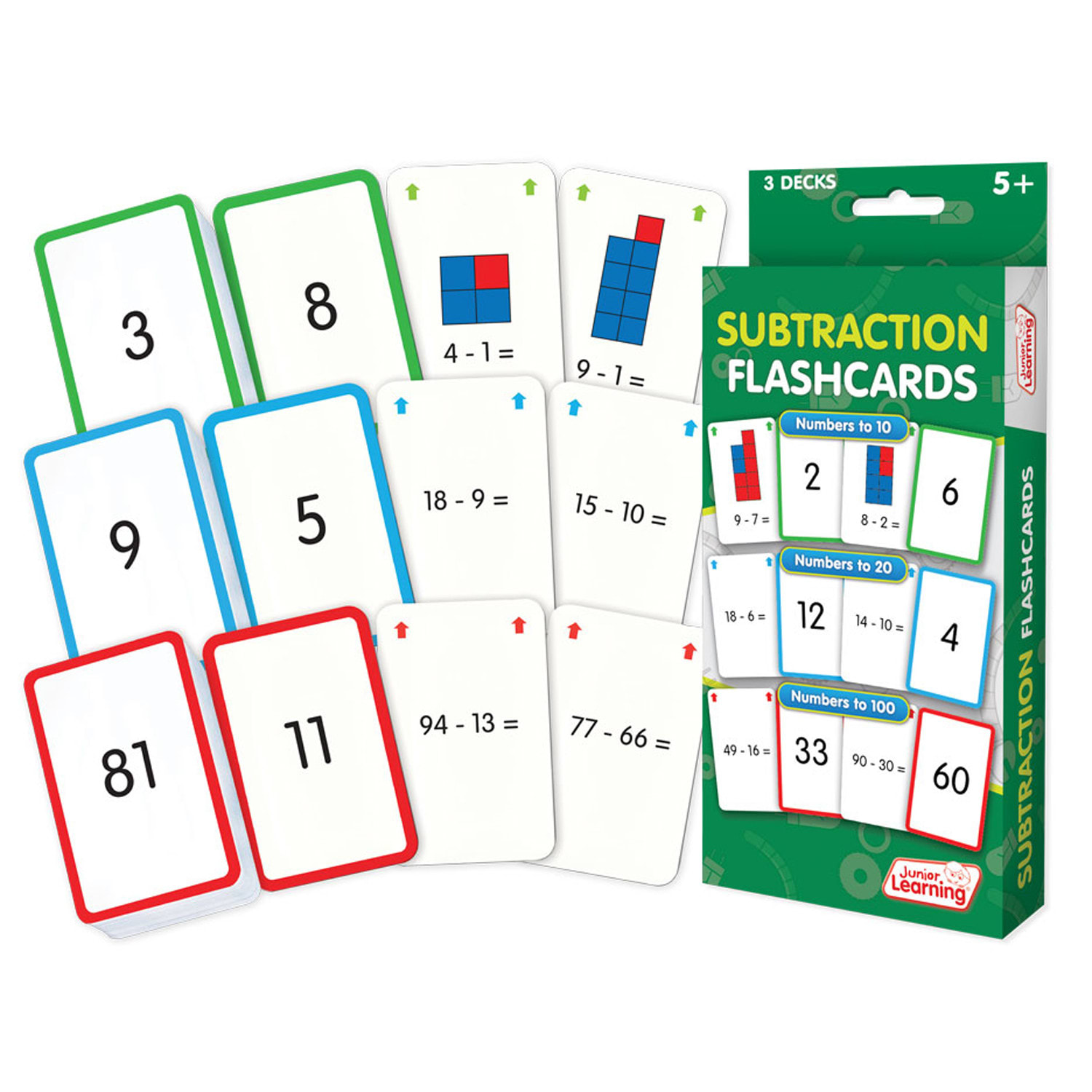 Junior Learning Subtraction Flashcards, 3 Sets Per Pack, Set Of 3 Packs - Image 3