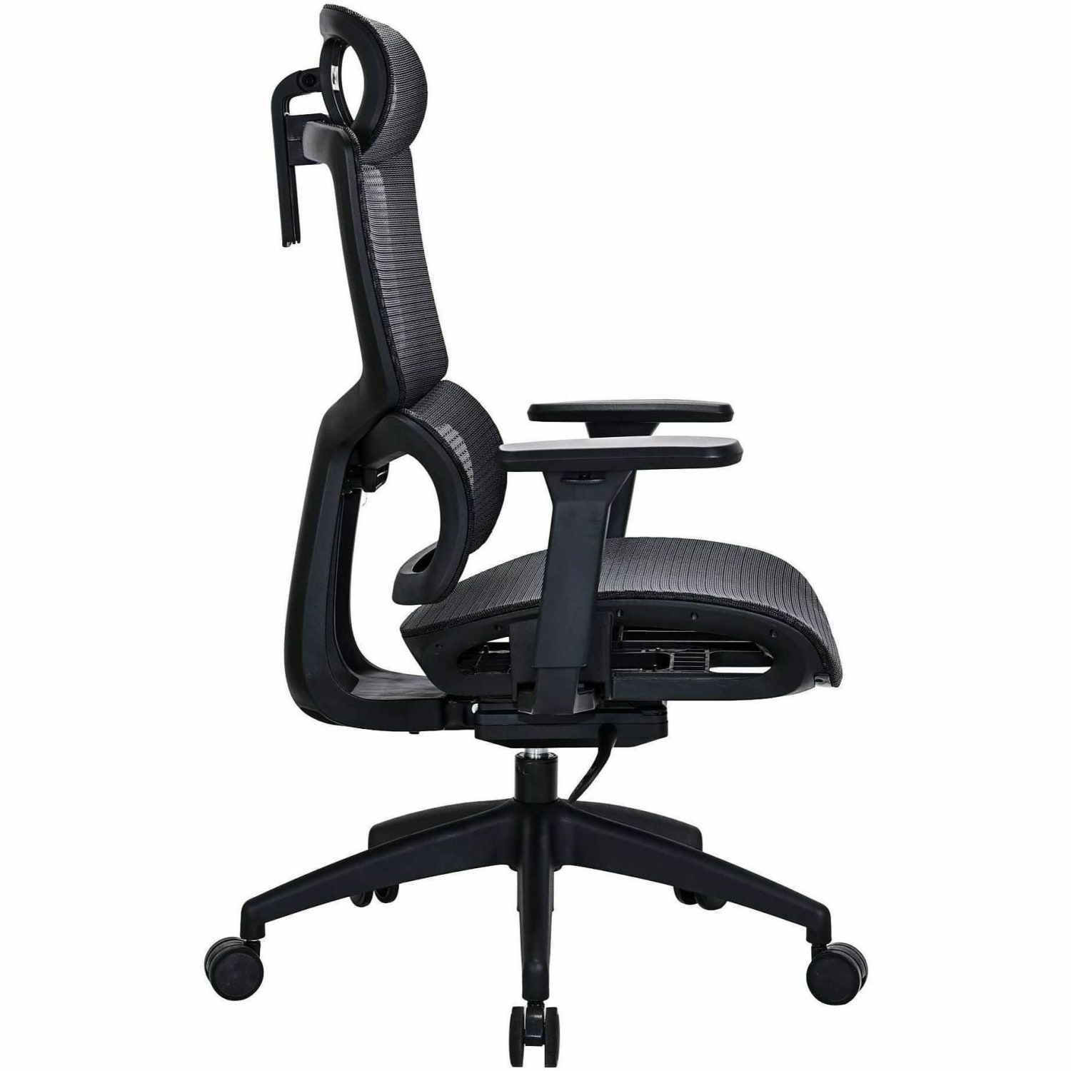 Lorell Ripley All-Mesh High-Back Chair with Articulating Lumbar Support - Mesh Back Material - High Back - Black - Mesh - 1 Each - Image 4