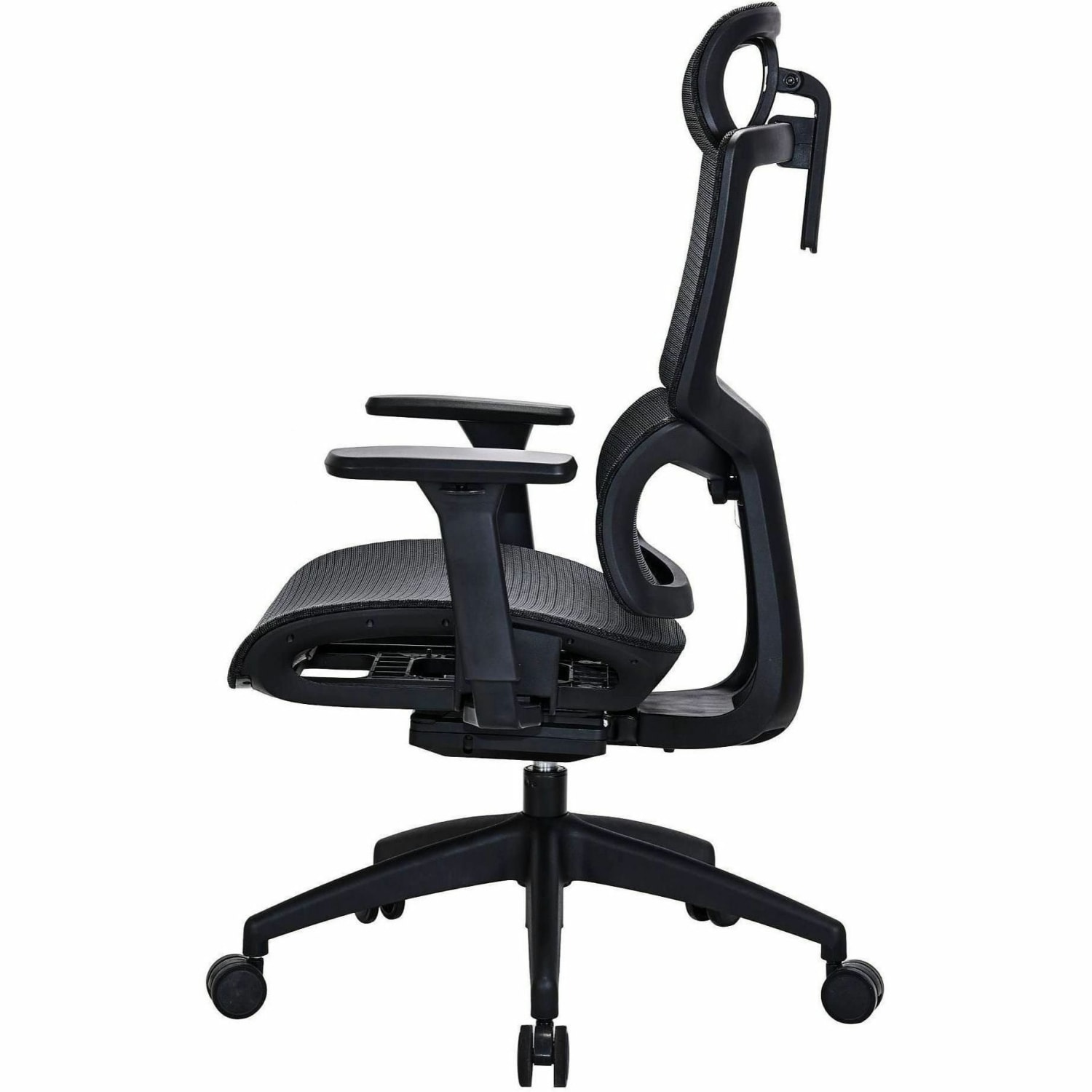Lorell Ripley All-Mesh High-Back Chair with Articulating Lumbar Support - Mesh Back Material - High Back - Black - Mesh - 1 Each - Image 5