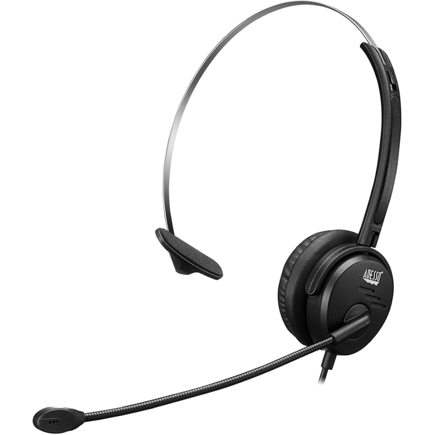 Adesso USB Single-Sided Headset With Adjustable Microphone, Black - Image 5