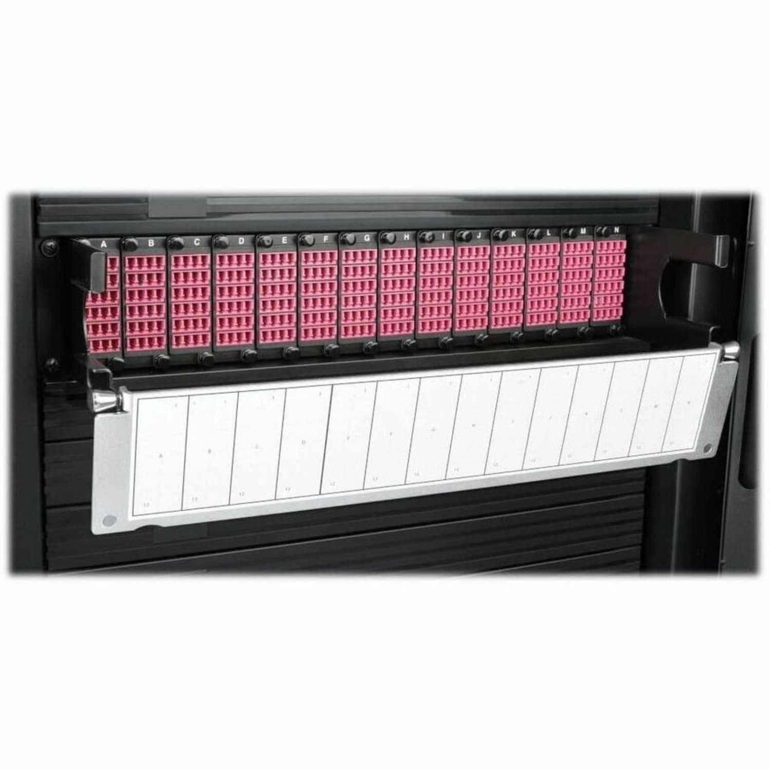Eaton Tripp Lite Series 50/125 OM4 Pre-assembled 40GB-10GB Patch Panel 42 MTP QSFP-168LC - Patch panel - LC MM X 168 - black - 2U - 19in - 168 ports - Image 5