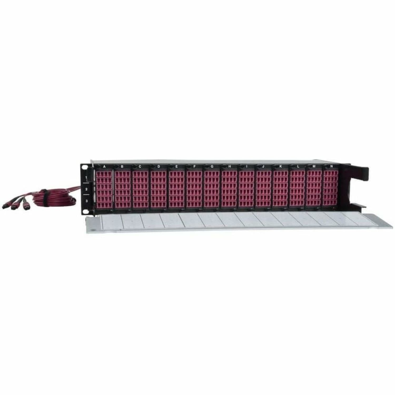 Eaton Tripp Lite Series 50/125 OM4 Pre-assembled 40GB-10GB Patch Panel 42 MTP QSFP-168LC - Patch panel - LC MM X 168 - black - 2U - 19in - 168 ports - Image 6
