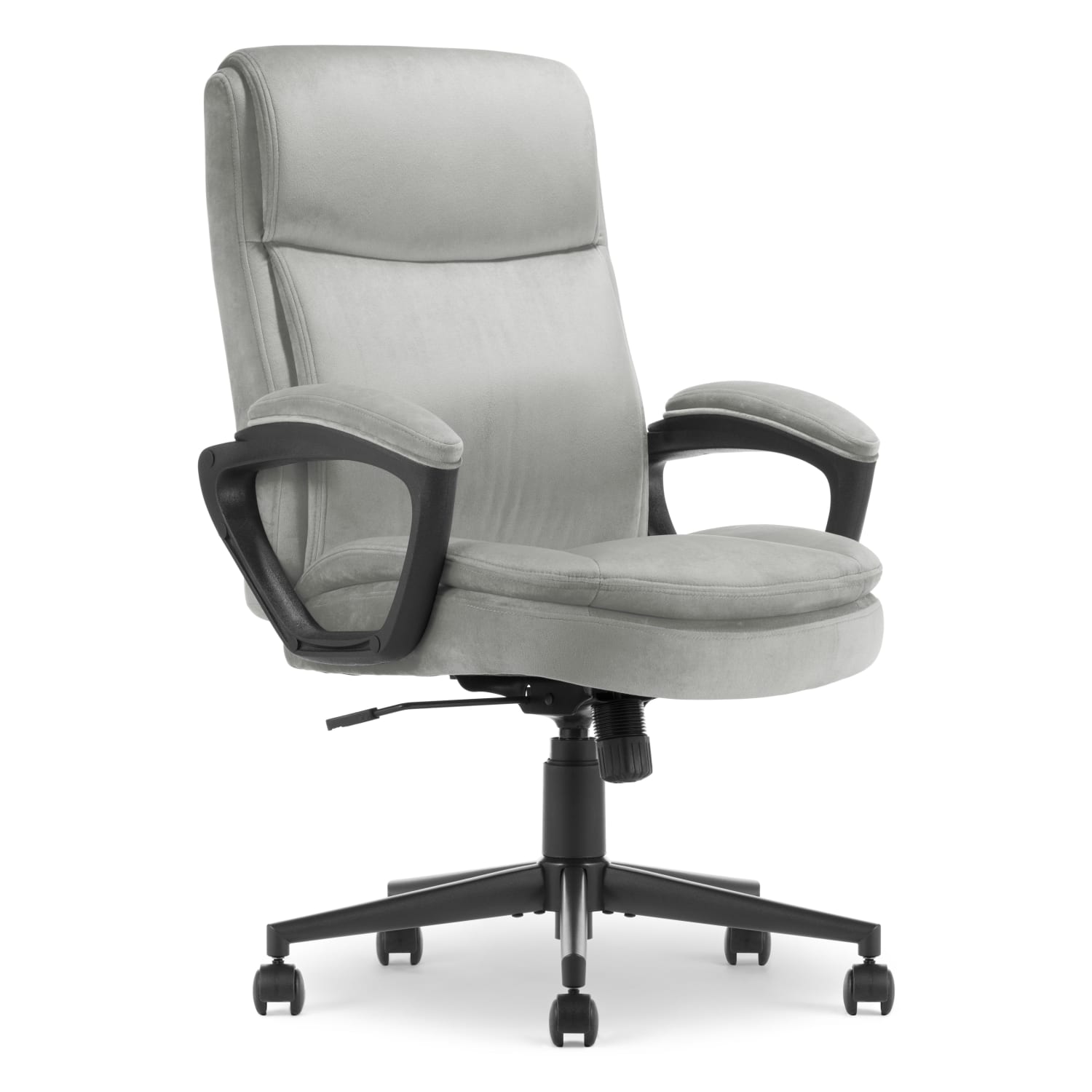 Serta Comfort Ergo Ergonomic Velvet High-Back Executive Office Chair, Gray/Black