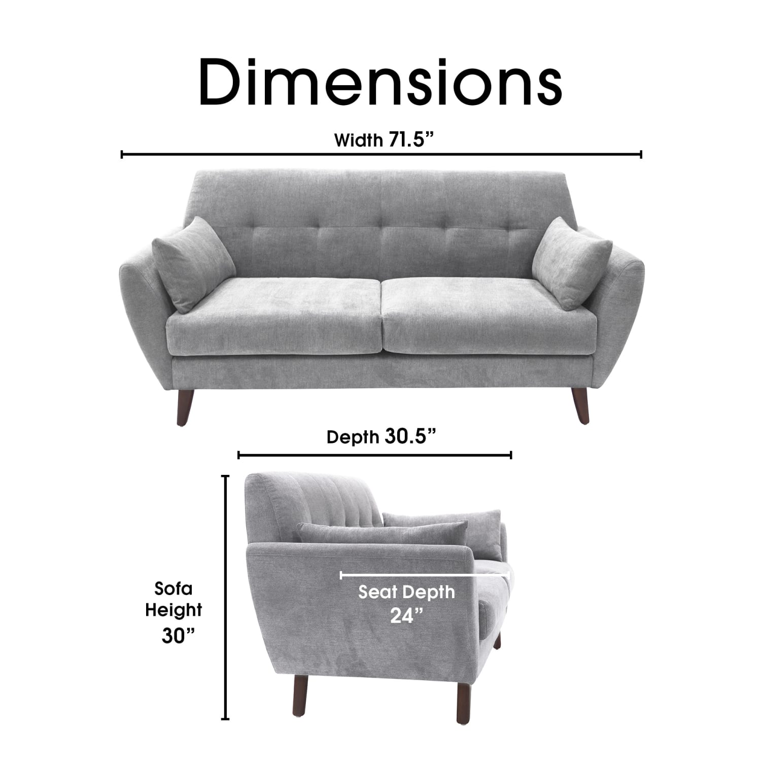 Serta® Artesia Collection Sofa, Smoke Gray/Chestnut - Image 9